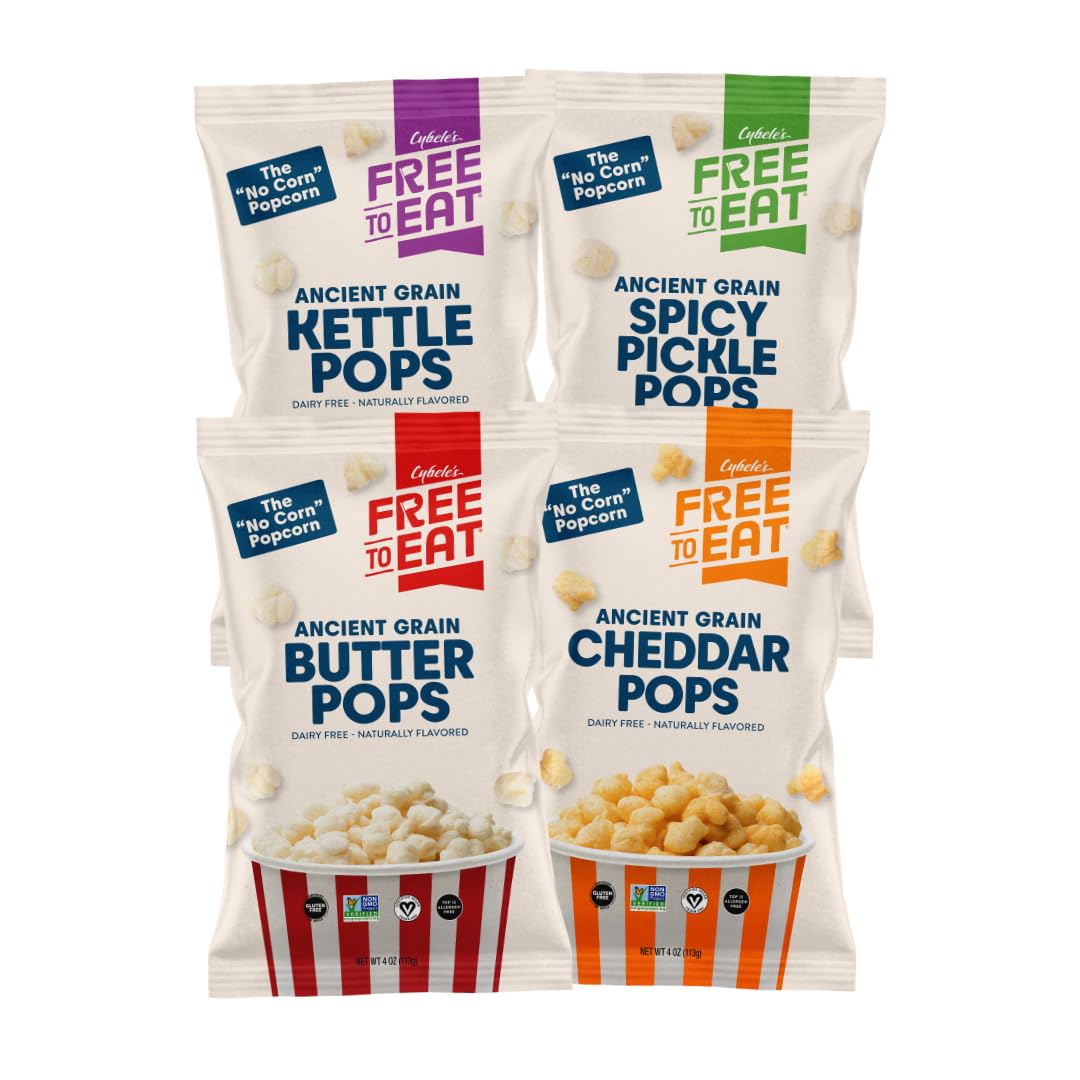 Ancient Grain Pops: Vegan, Gluten-Free, All-Natural Snack (Count 4)