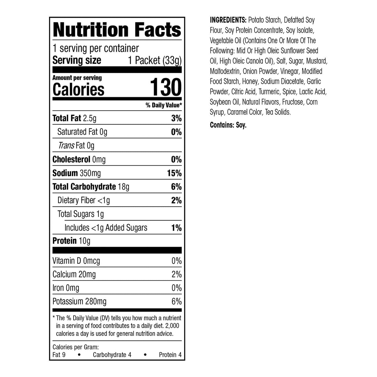 Honey Mustard Protein Chips: 10g Protein Low Fat, Gluten-Free Snack (10 Count)