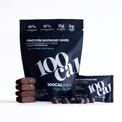 Chocolate Brownie Protein Bars: Keto, High Fiber, 100 Calories (8 Count)