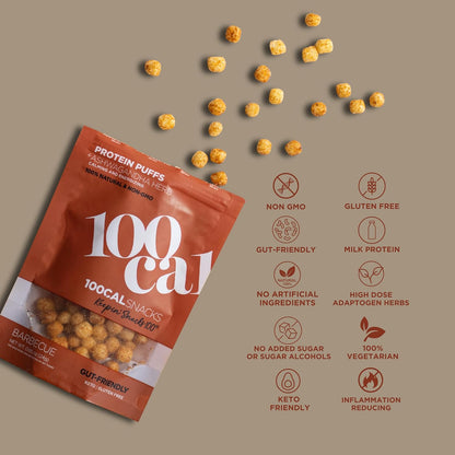 BBQ Protein Puffs: 11g Protein, Low Calorie, Gluten-Free, 100 Calories (5 Count)