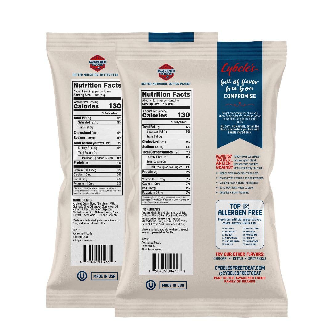 Ancient Grain Pops: Vegan, Gluten-Free, All-Natural Snack (Count 4)