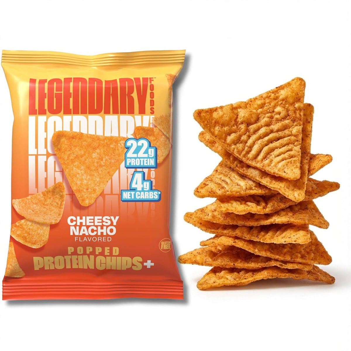 Pizza Protein Chips: 22g Protein, Low Carb, Gluten-Free Snack (10 Count)