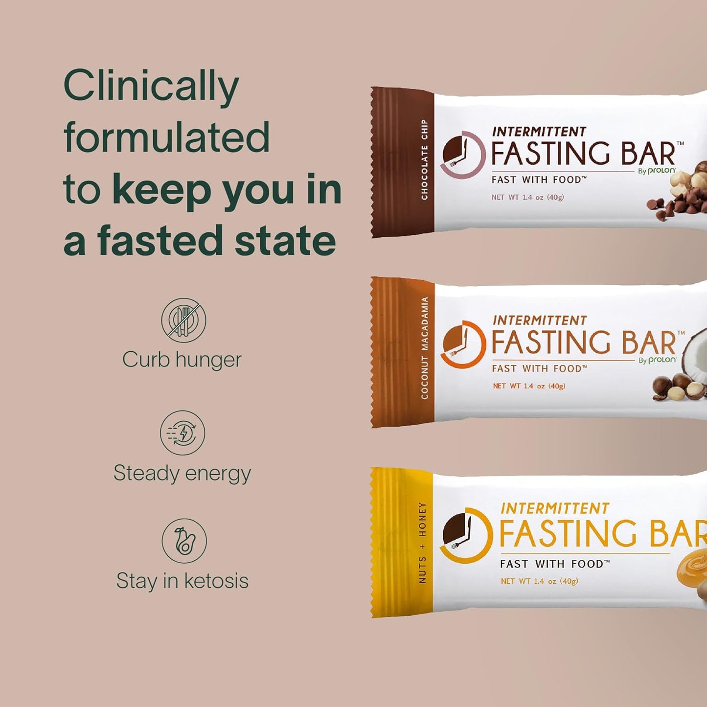 Plant-Based Fasting Bars: Keto-Friendly, High Fiber, Fast-Safe (12 Count)