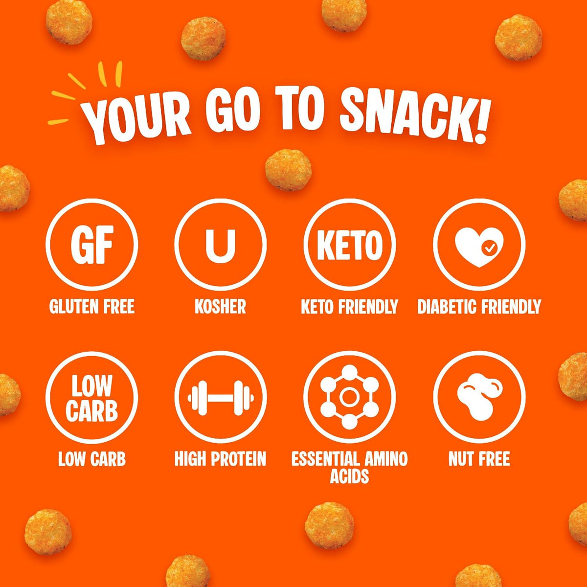 Keto Protein Puffs - Nacho Cheese Delight