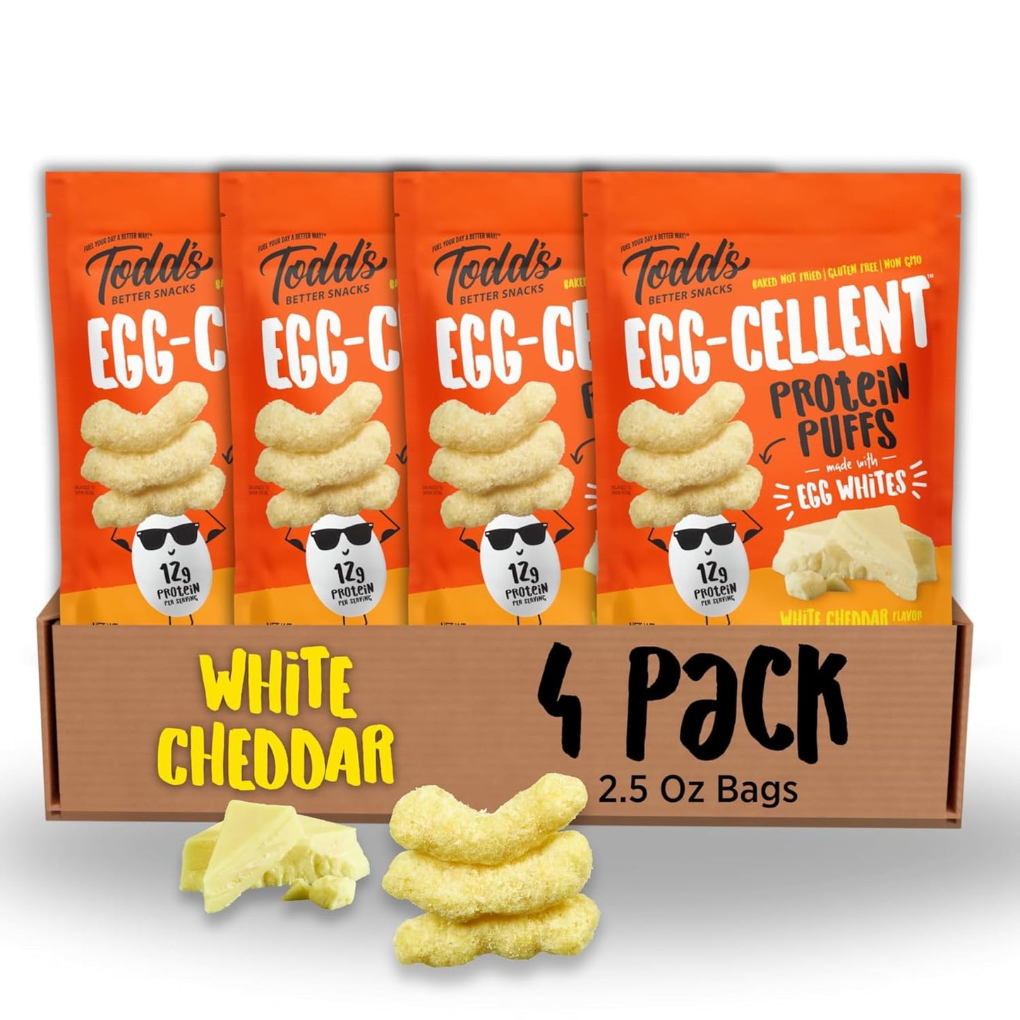 Egg-White Protein Puffs: 12g Protein, Baked & Guilt-Free (4 Count)