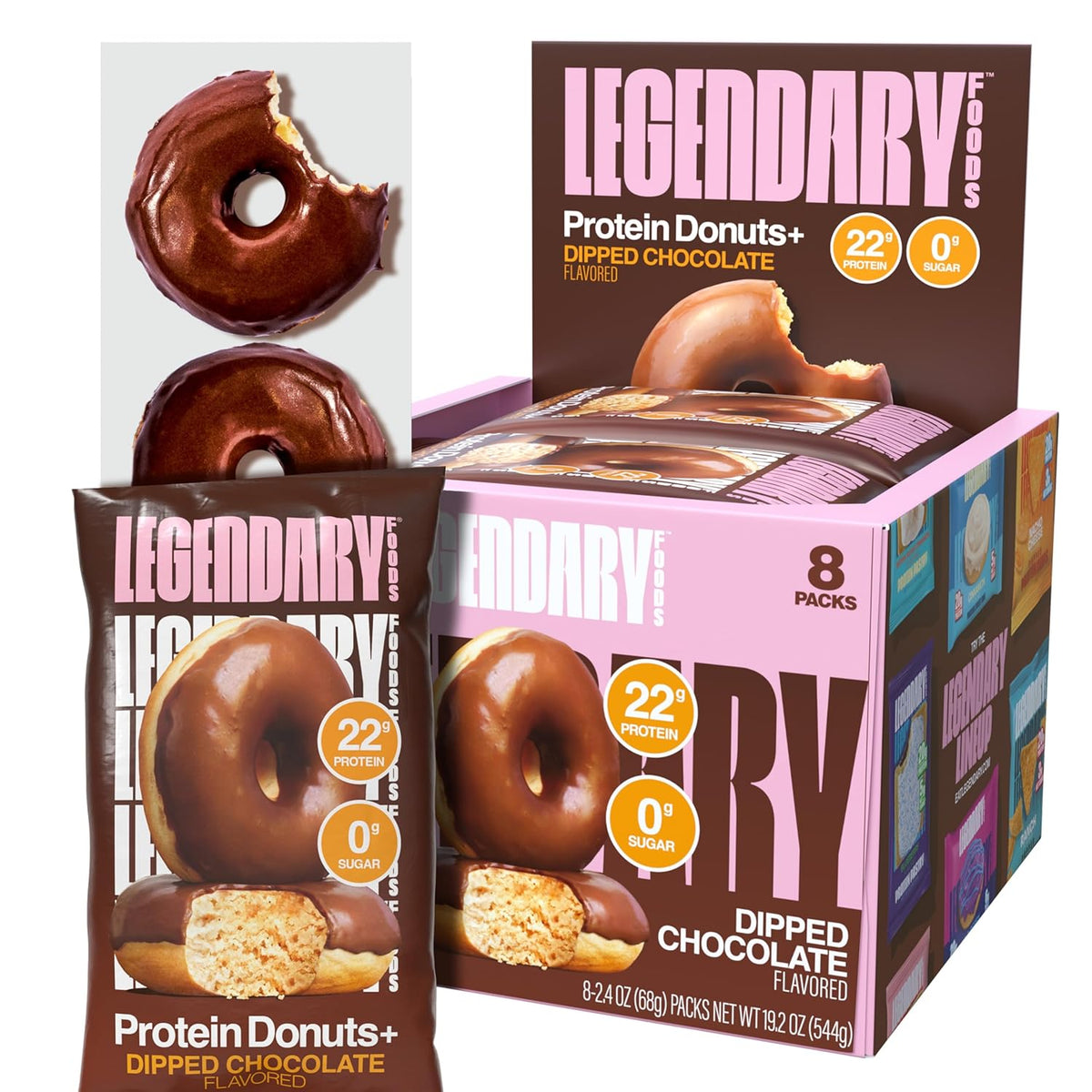 Protein Donuts: 22g Protein, Low Carb, Gluten-Conscious Snack (8 Count)