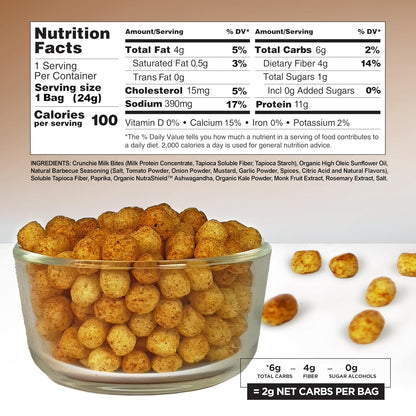 BBQ Protein Puffs: 11g Protein, Low Calorie, Gluten-Free, 100 Calories (5 Count)