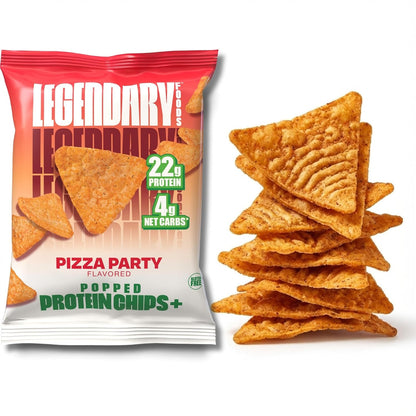 Pizza Protein Chips: 22g Protein, Low Carb, Gluten-Free Snack (10 Count)