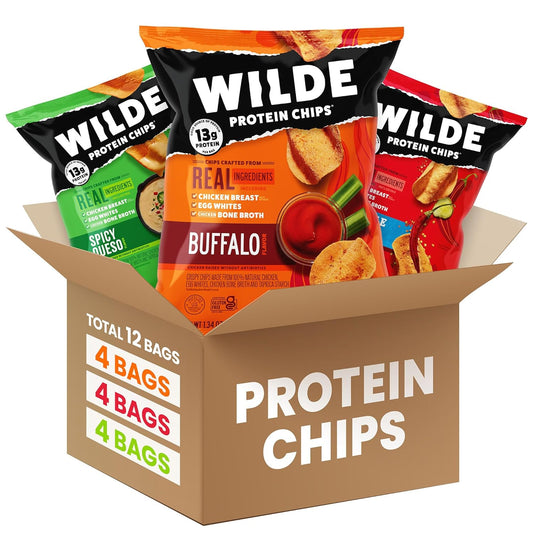Spicy Protein Chips Variety: Keto-Friendly, 13g Protein, Gluten-Free, Bold Flavors (12 Count)