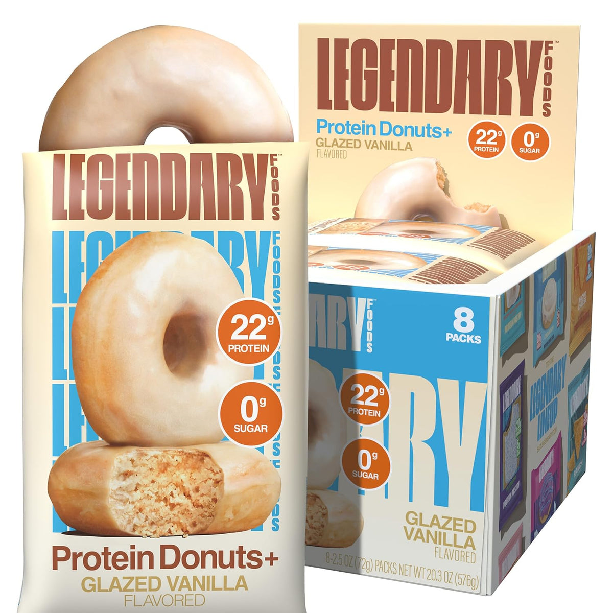 Protein Donuts: 22g Protein, Low Carb, Gluten-Conscious Snack (8 Count)