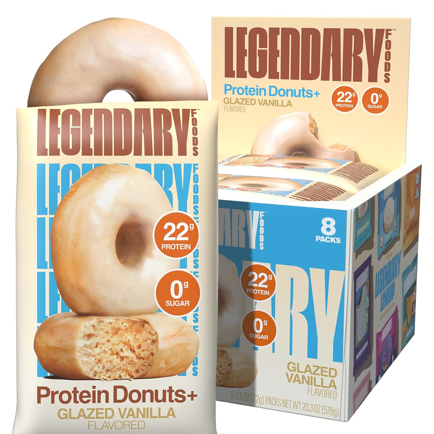 Protein Donuts: 22g Protein, Low Carb, Gluten-Conscious Snack (8 Count)