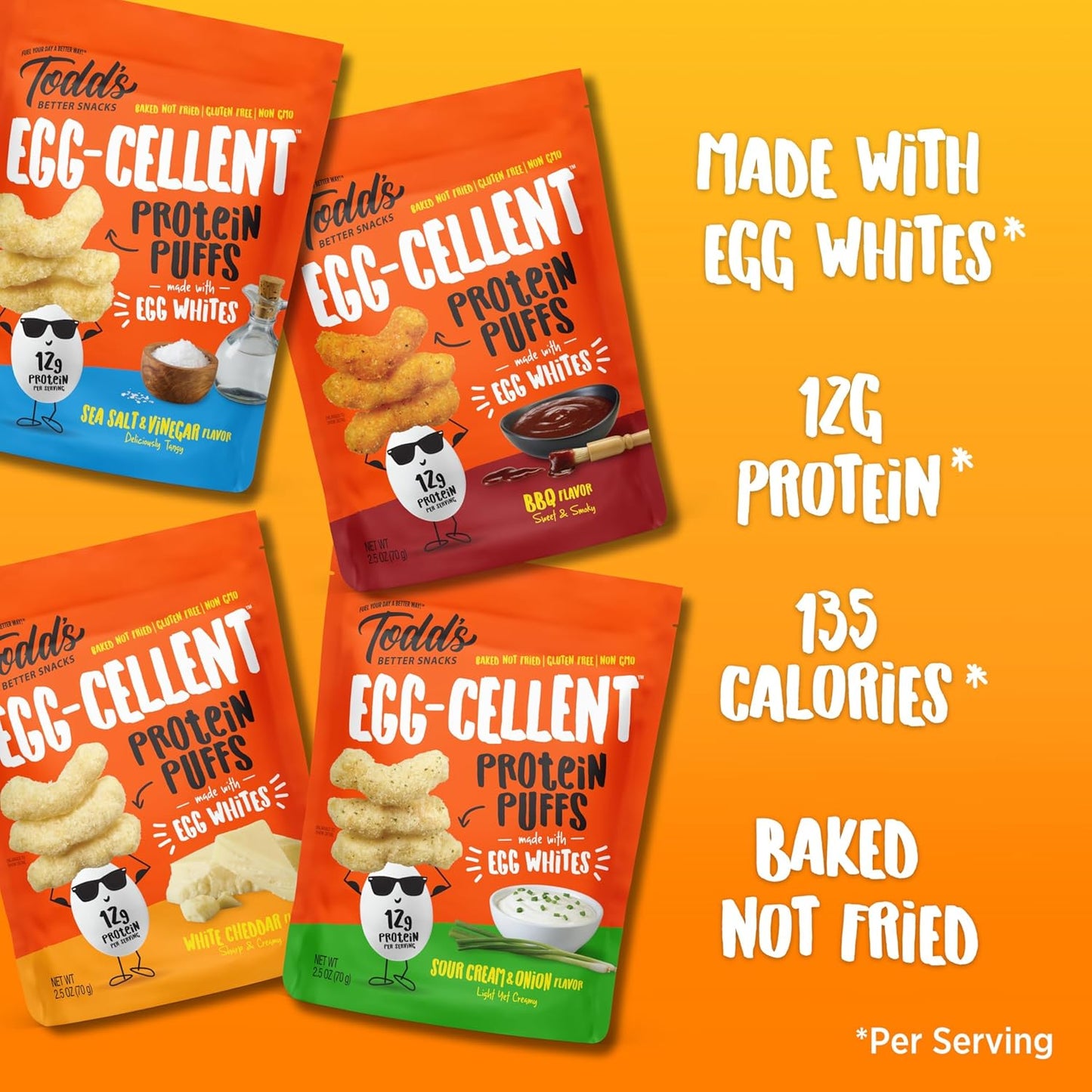 Egg-White Protein Puffs: 12g Protein, Baked & Guilt-Free (4 Count)