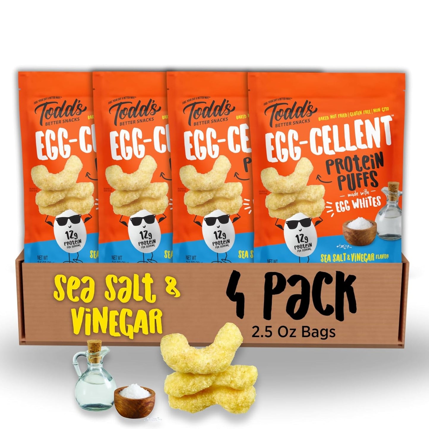 Egg-White Protein Puffs: 12g Protein, Baked & Guilt-Free (4 Count)