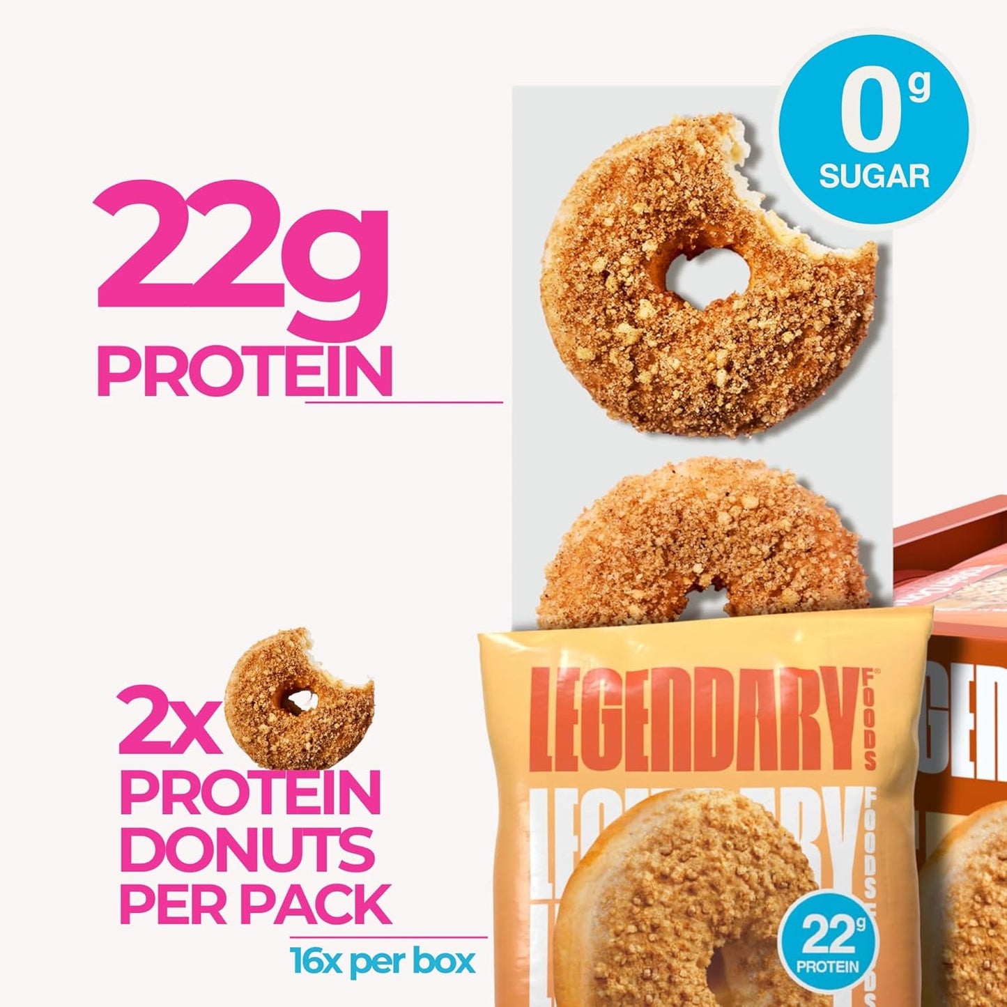 Protein Donuts: 22g Protein, Low Carb, Gluten-Conscious Snack (8 Count)