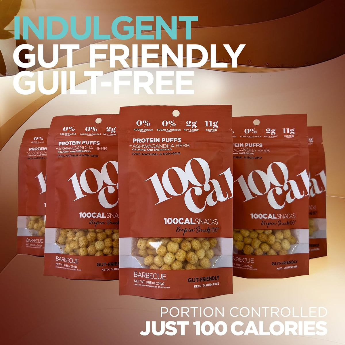 BBQ Protein Puffs: 11g Protein, Low Calorie, Gluten-Free, 100 Calories (5 Count)