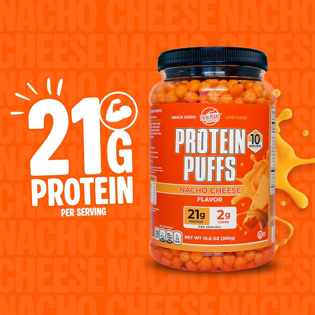 Keto Protein Puffs - Nacho Cheese Delight