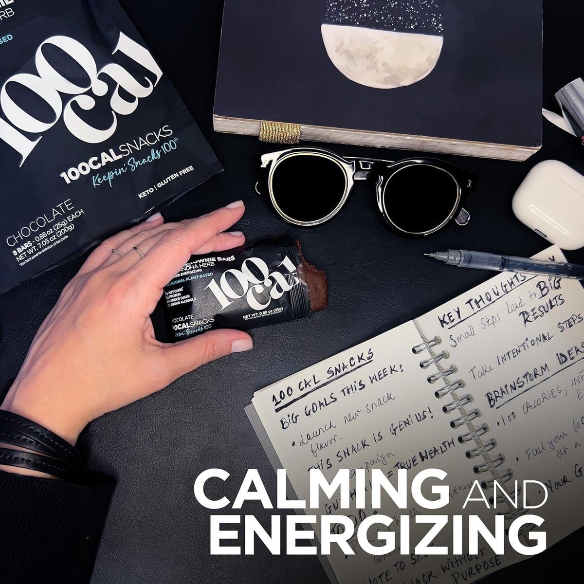 Chocolate Brownie Protein Bars: Keto, High Fiber, 100 Calories (8 Count)