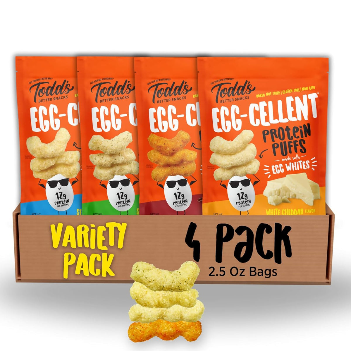 Egg-White Protein Puffs: 12g Protein, Baked & Guilt-Free (4 Count)