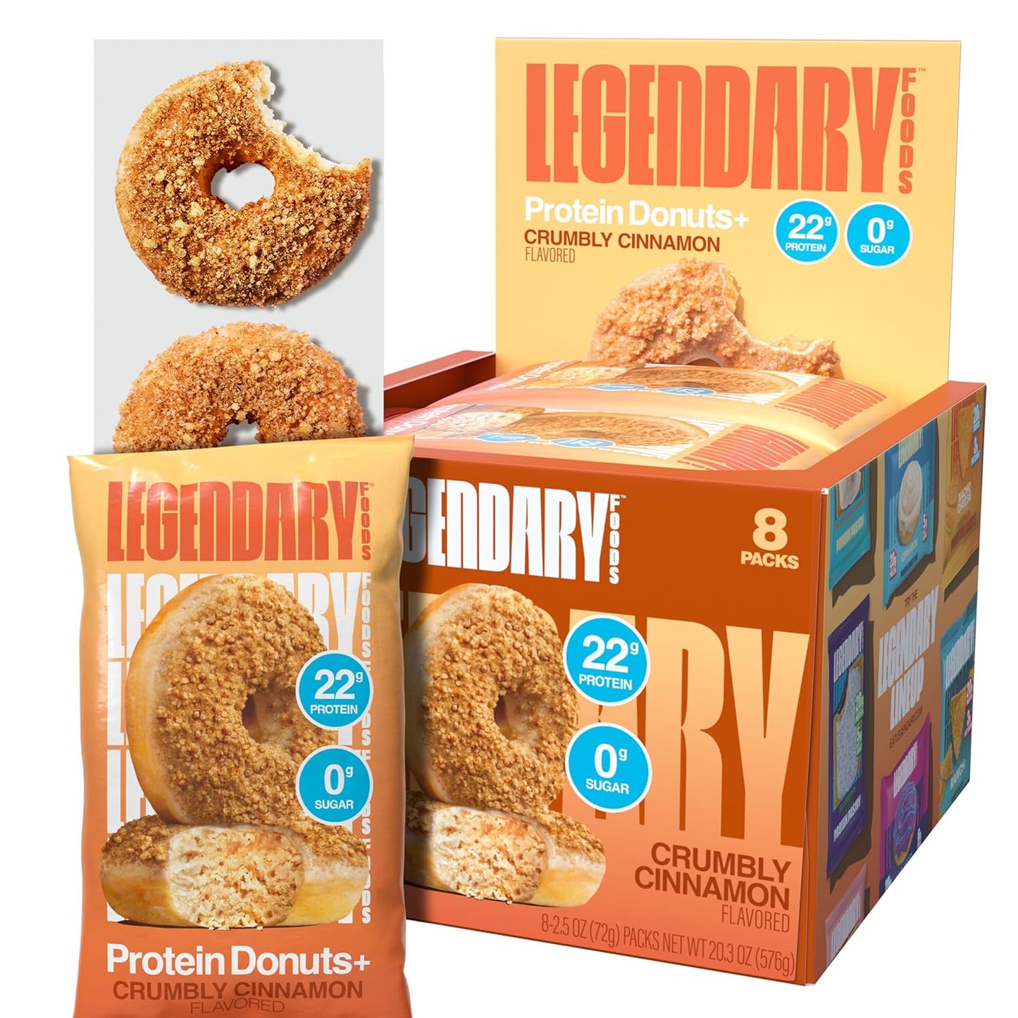 Protein Donuts: 22g Protein, Low Carb, Gluten-Conscious Snack (8 Count)