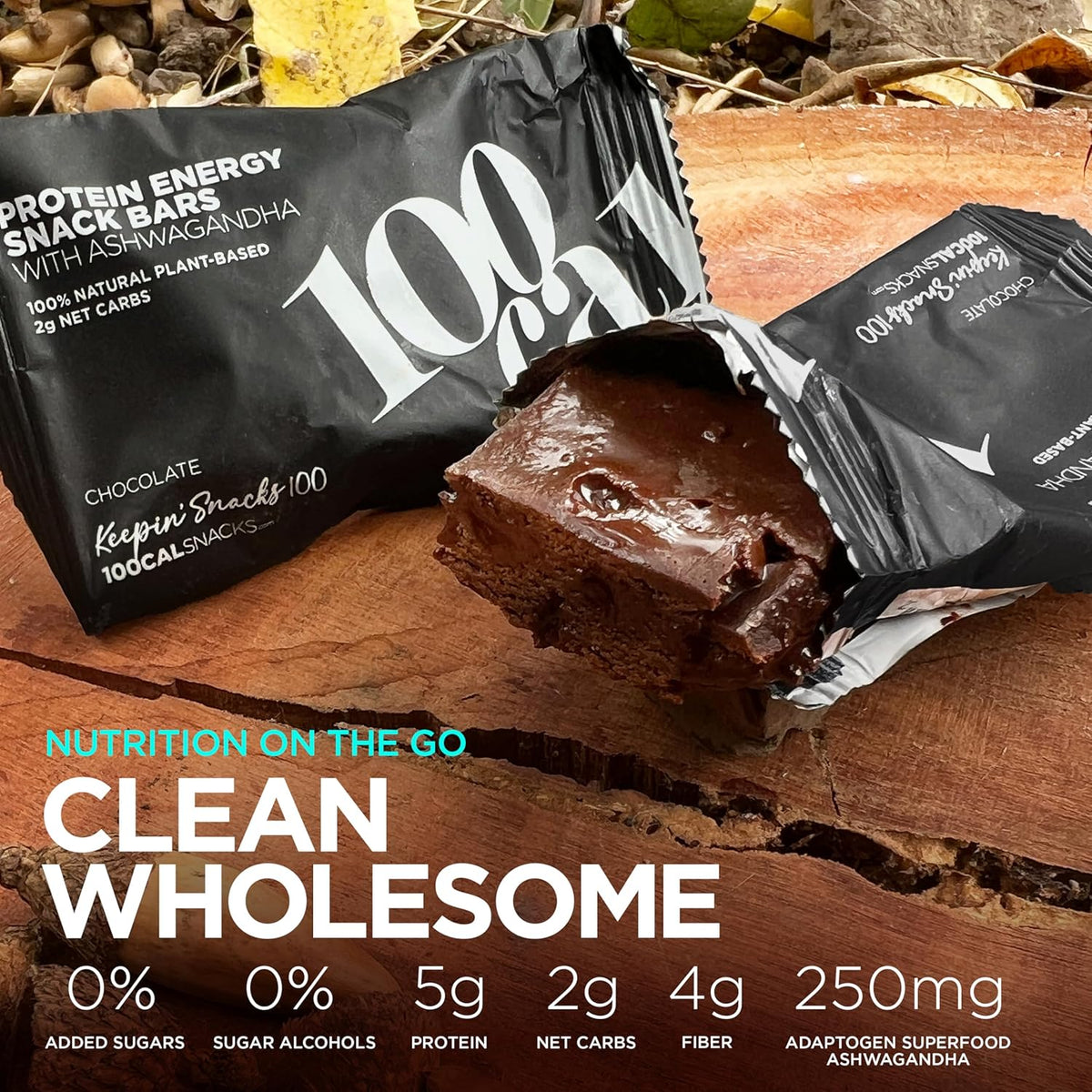 Chocolate Brownie Protein Bars: Keto, High Fiber, 100 Calories (8 Count)