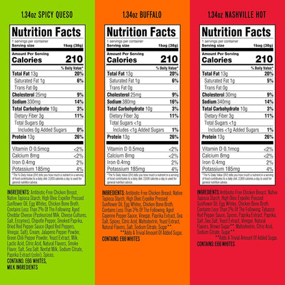 Spicy Protein Chips Variety: Keto-Friendly, 13g Protein, Gluten-Free, Bold Flavors (12 Count)